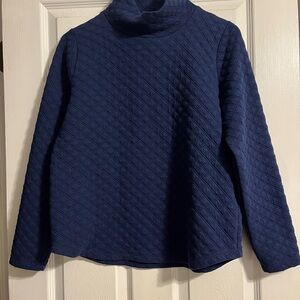 J. Crew Navy Quilted Turtleneck Sweater